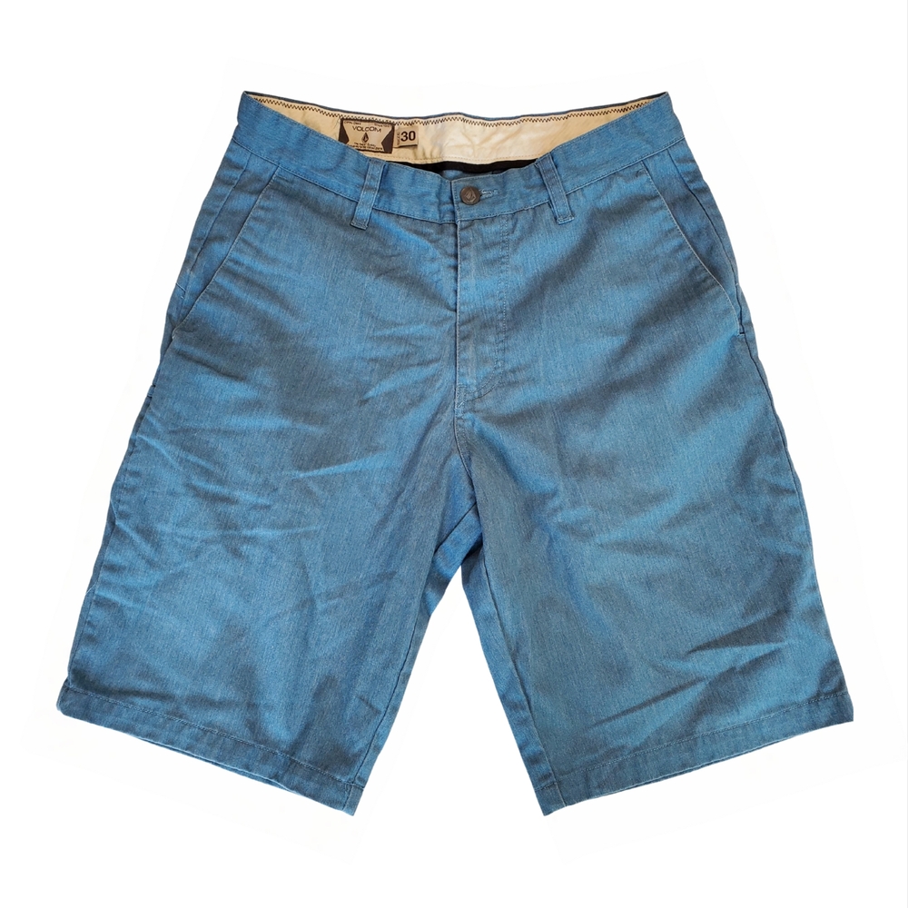 Volcom Blue Shorts Lightweight Summer Essential Size 30 LIKE NEW
